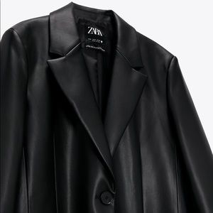 Black faux leather Zara blazer